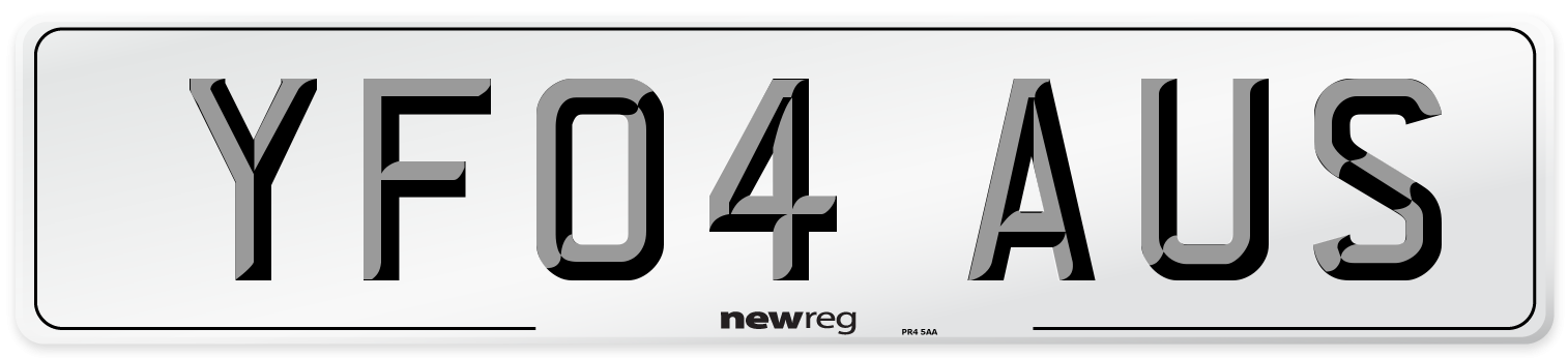 YF04 AUS Number Plate from New Reg